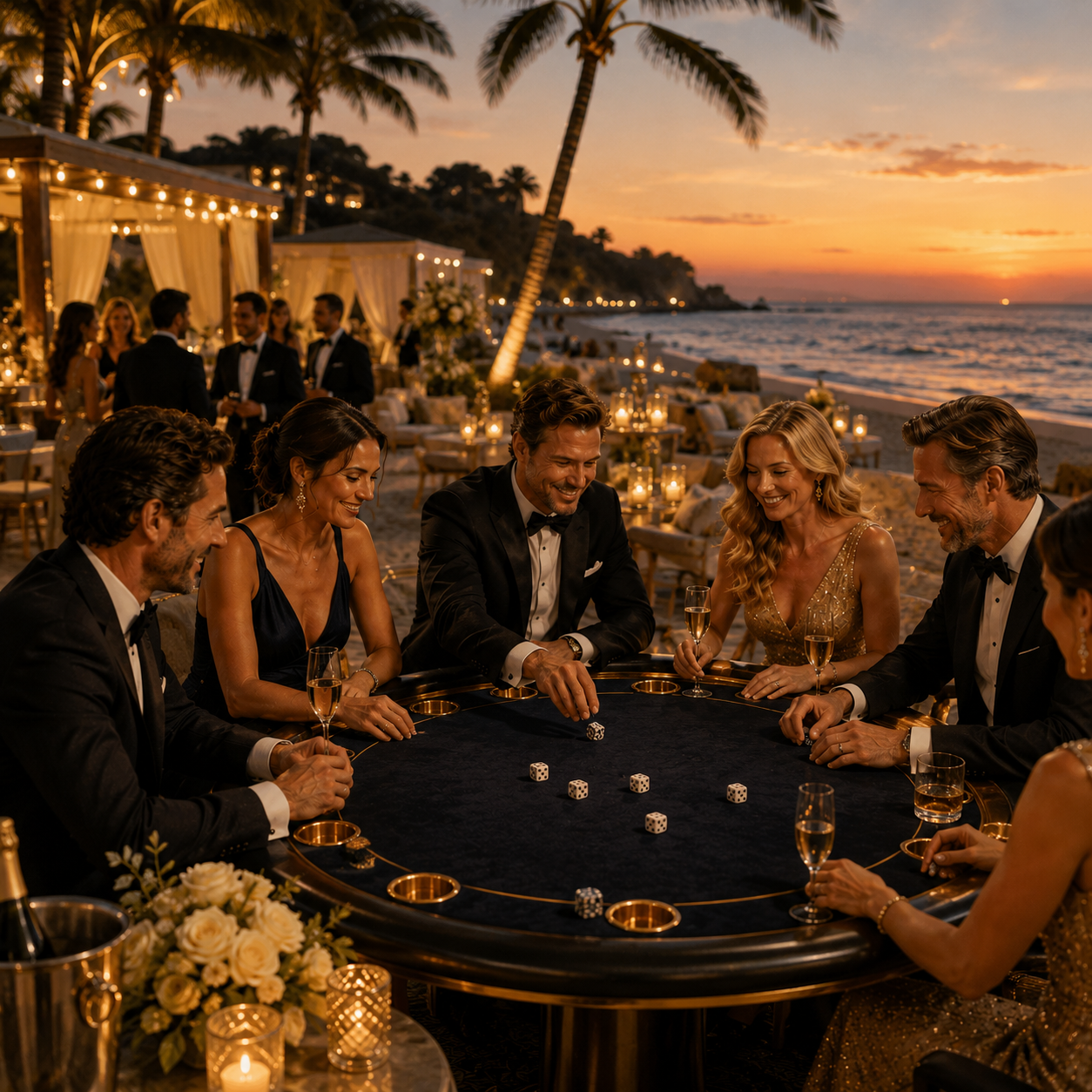 Dice game at a Regent Parlour evening